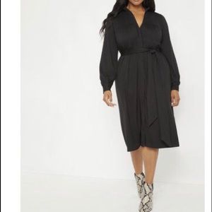 Eloquii Black Tie waist Zipper Dress - NWT